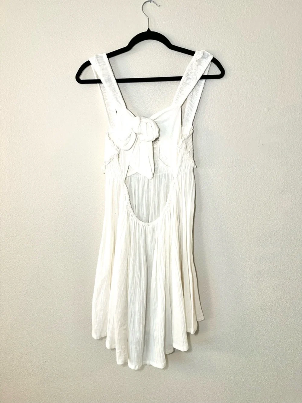 FREE PEOPLE Women’s Blissful Breeze Flowy Boho Milkmaid Dress Size Large L White - Picture 4 of 5